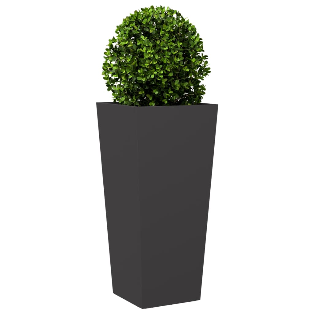 vidaXL Donice ogrodowe, 2 szt., czarne, 35x35x75 cm, stalowe