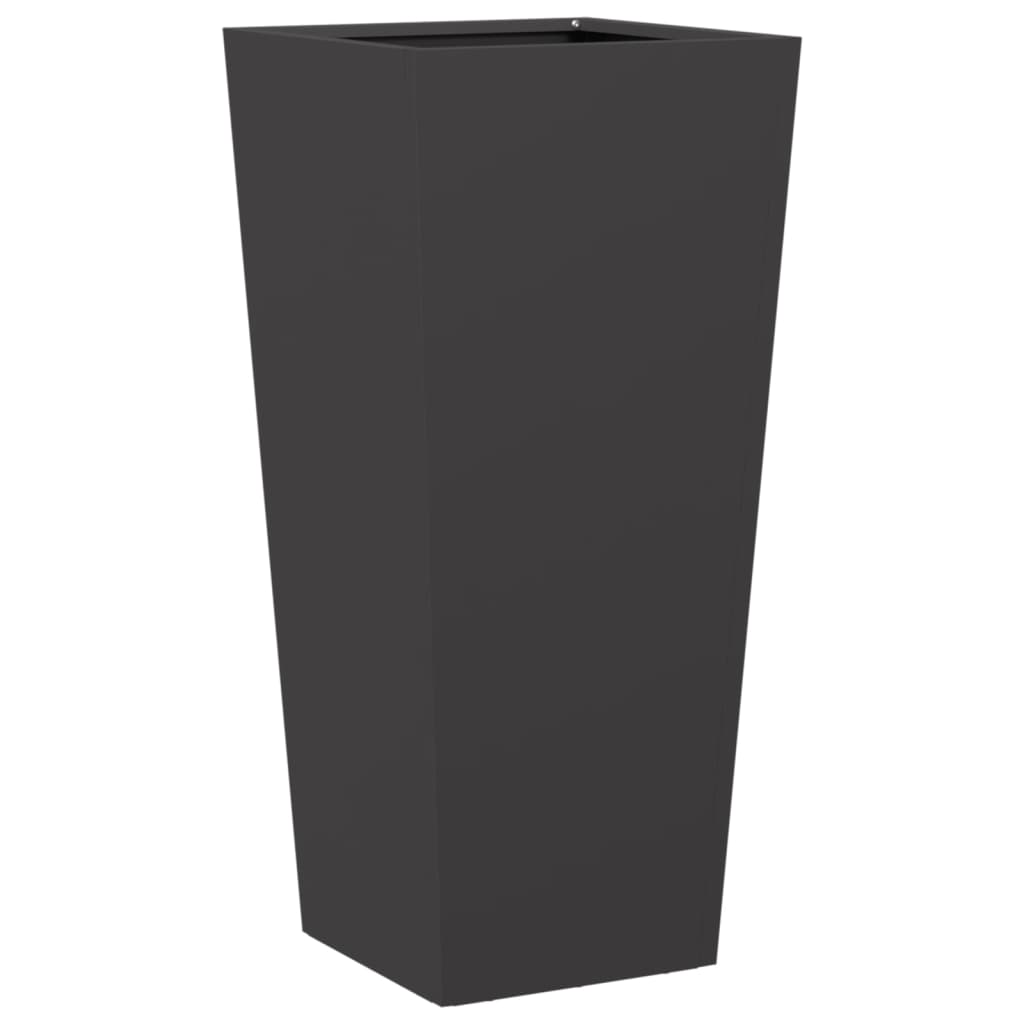 vidaXL Donice ogrodowe, 2 szt., czarne, 35x35x75 cm, stalowe