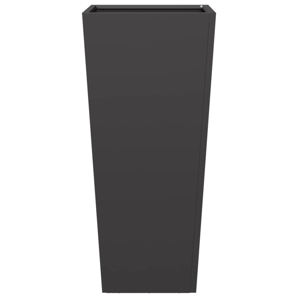 vidaXL Donice ogrodowe, 2 szt., czarne, 35x35x75 cm, stalowe