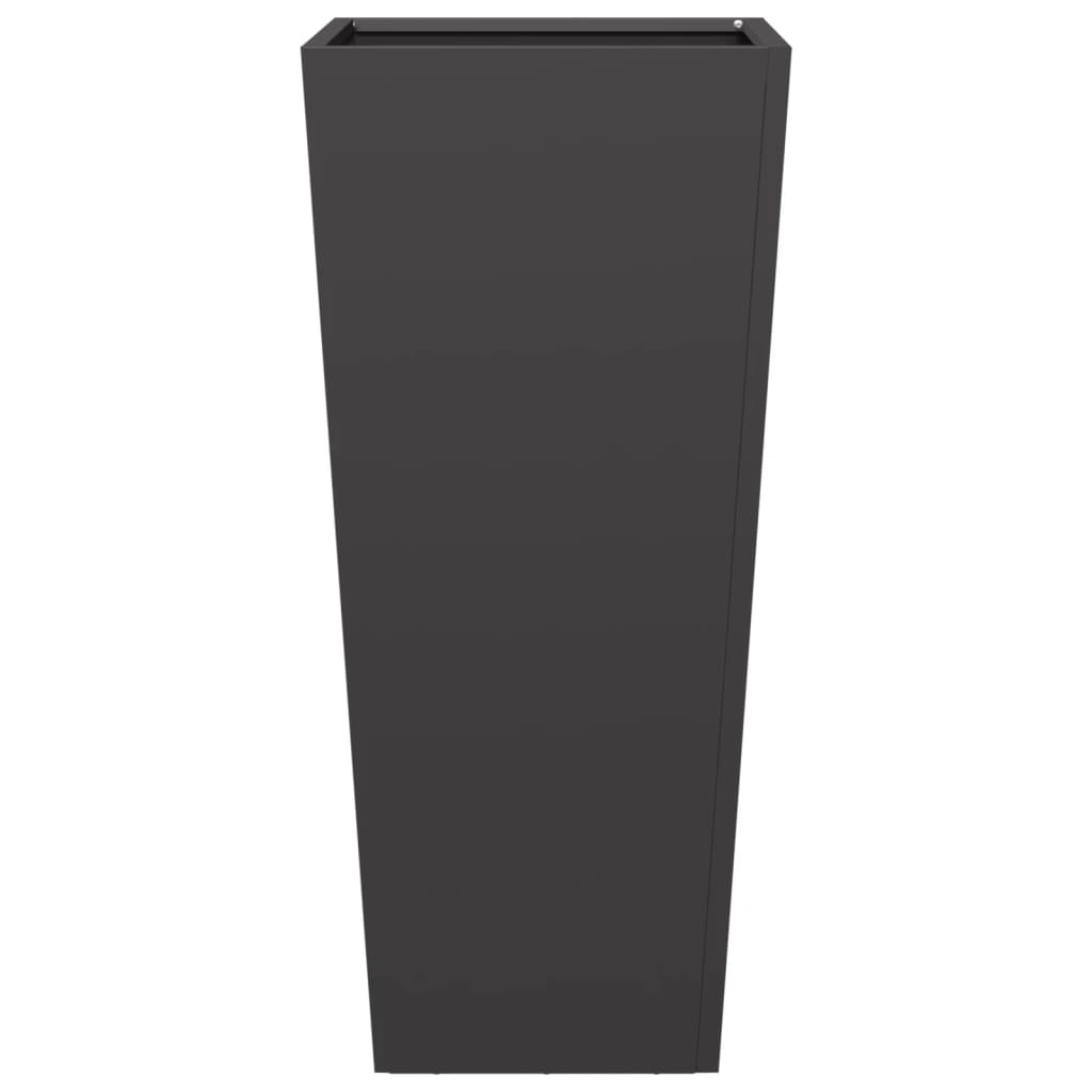 vidaXL Donice ogrodowe, 2 szt., czarne, 35x35x75 cm, stalowe