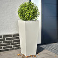 vidaXL Donice ogrodowe, 2 szt., białe, 35x35x75 cm, stalowe