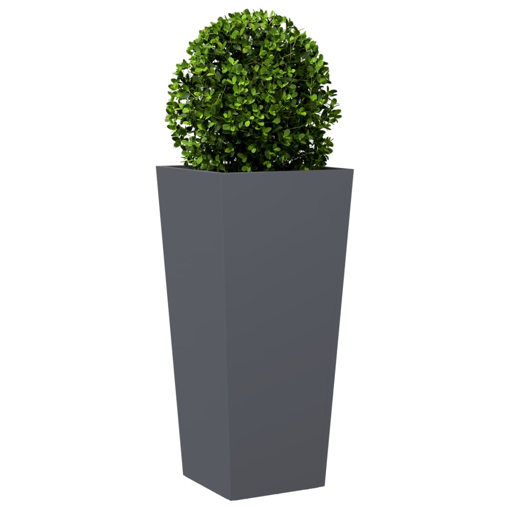 vidaXL Donice ogrodowe, 2 szt., antracytowe, 35x35x75 cm, stalowe