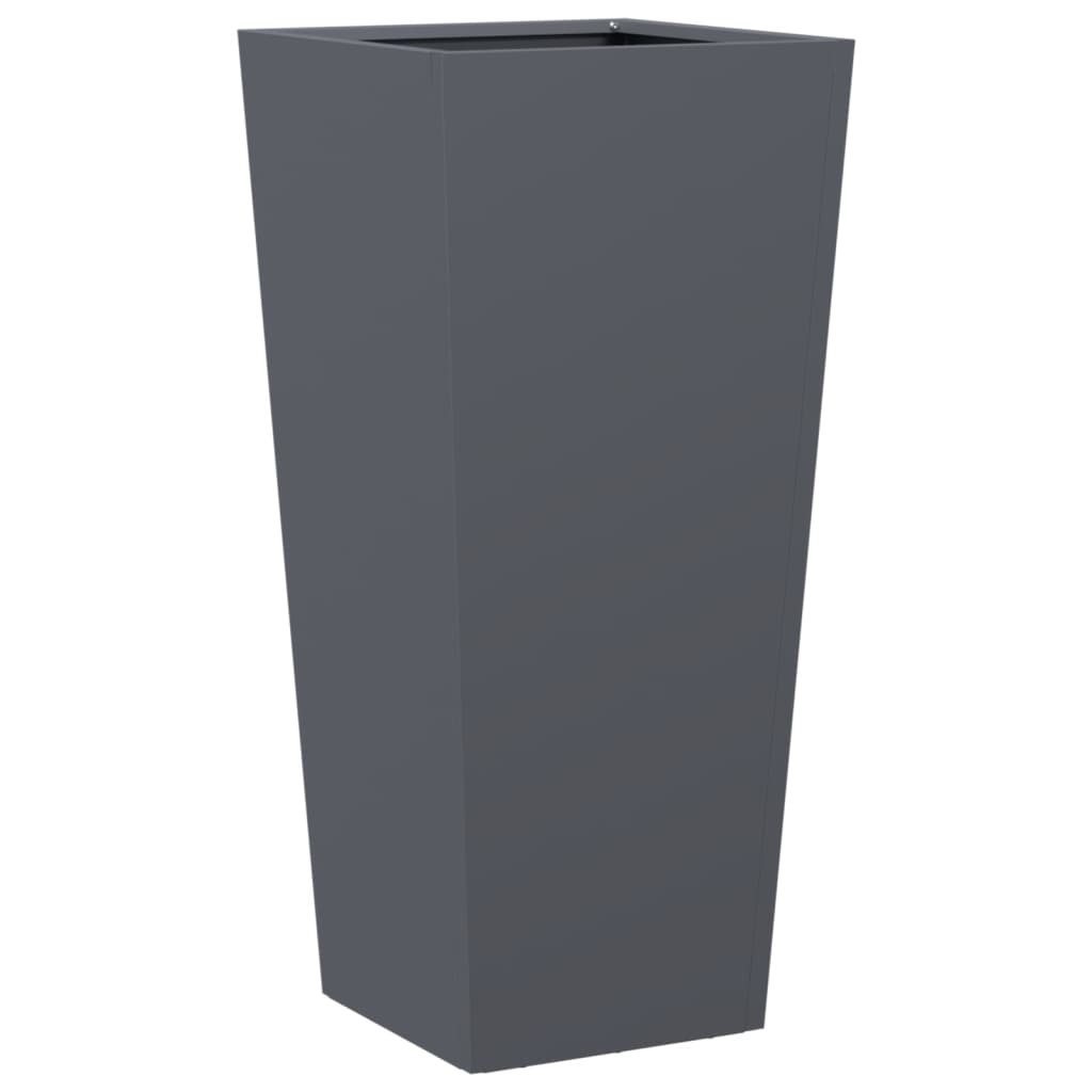 vidaXL Donice ogrodowe, 2 szt., antracytowe, 35x35x75 cm, stalowe