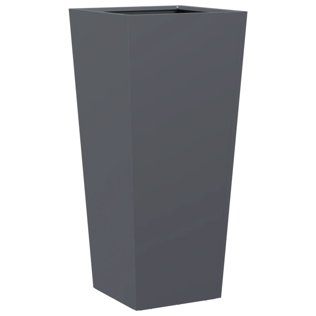 vidaXL Donice ogrodowe, 2 szt., antracytowe, 35x35x75 cm, stalowe
