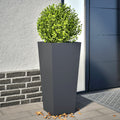 vidaXL Donice ogrodowe, 2 szt., antracytowe, 35x35x75 cm, stalowe