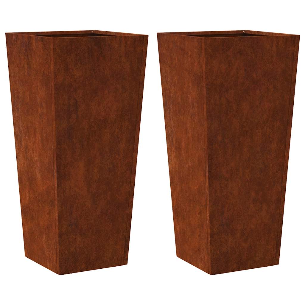 vidaXL Doniczki ogrodowe 2 szt. 35x35x75 cm Stal kortenowska