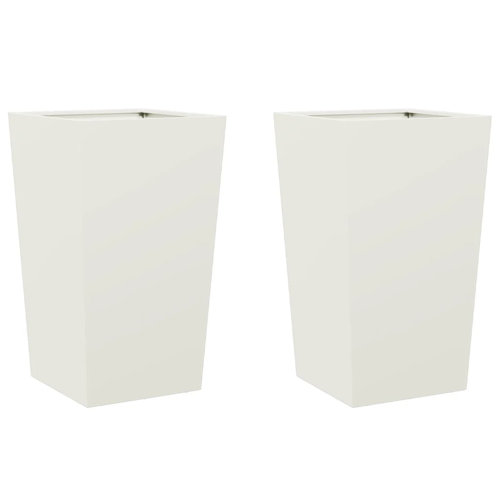 vidaXL Donice ogrodowe, 2 szt., białe, 45x45x75 cm, stalowe