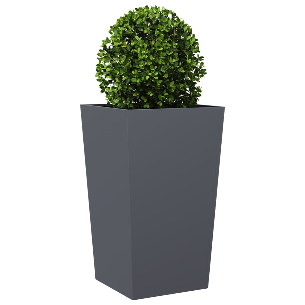 vidaXL Donice ogrodowe, 2 szt., antracytowe, 45x45x75 cm, stalowe