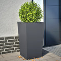 vidaXL Donice ogrodowe, 2 szt., antracytowe, 45x45x75 cm, stalowe