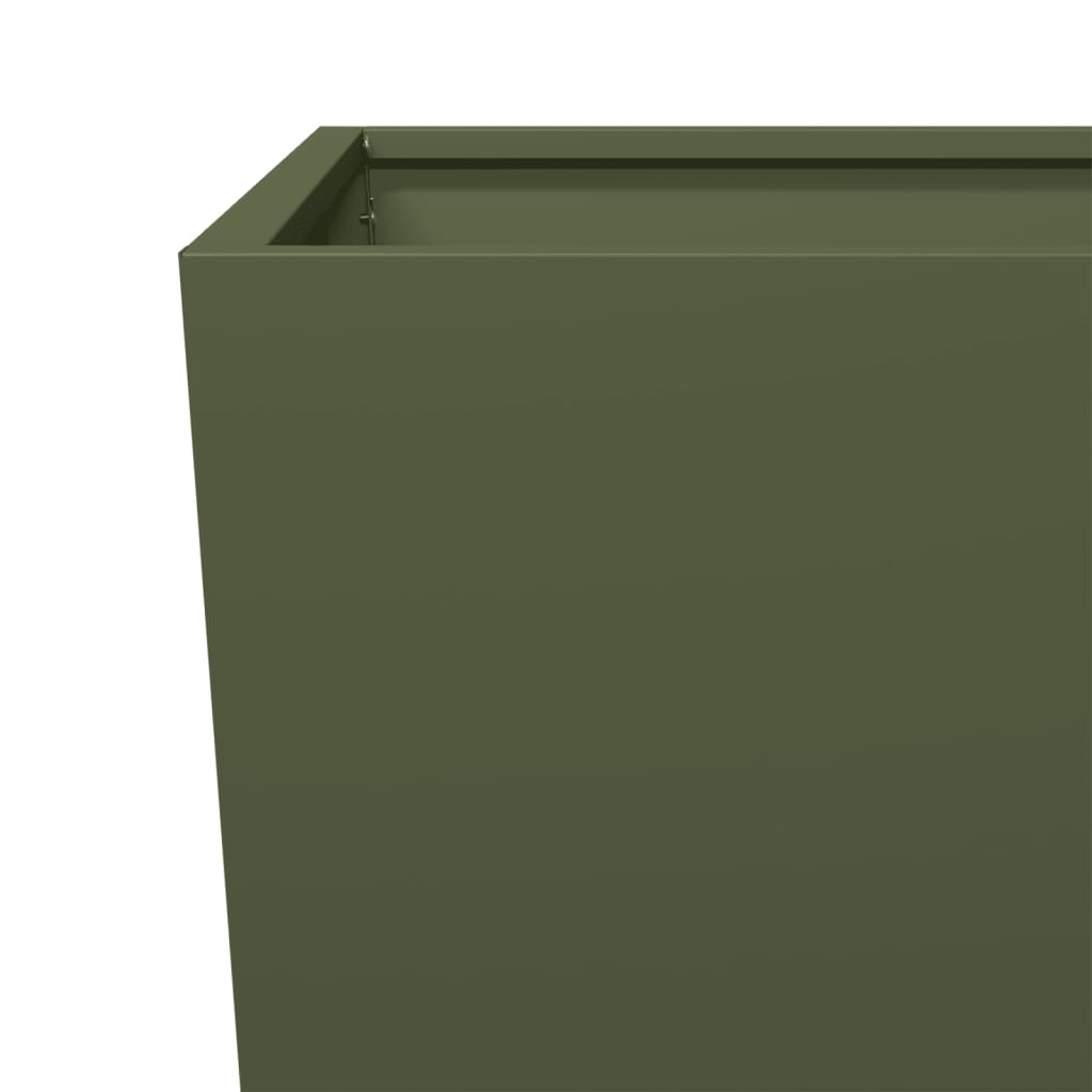 vidaXL Donice ogrodowe, 2 szt., oliwkowe, 45x45x75 cm, stal