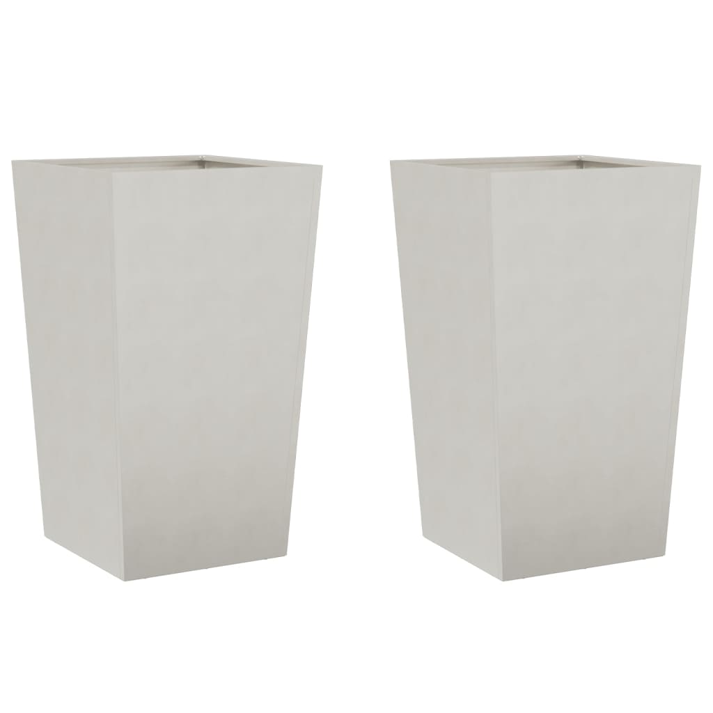 vidaXL Donice ogrodowe, 2 szt., 45x45x75 cm, stal nierdzewna