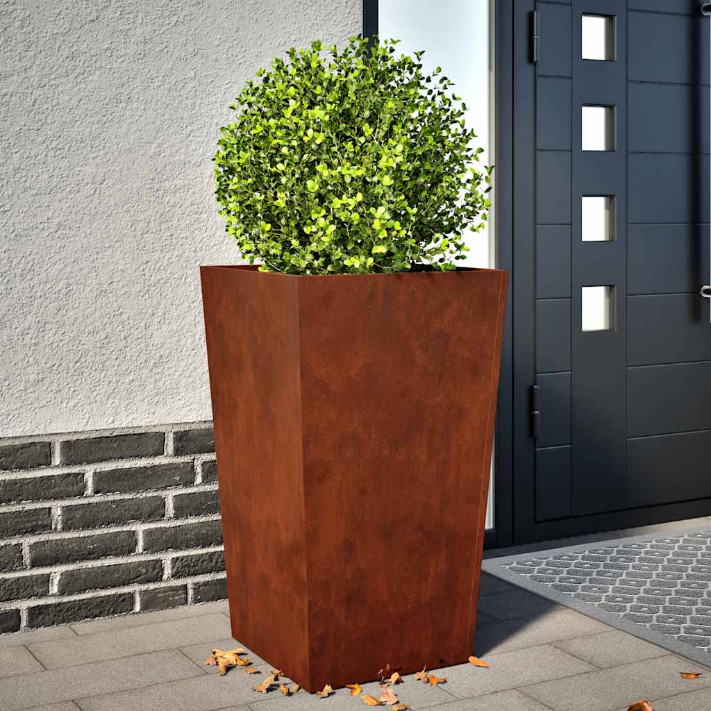 vidaXL Doniczki ogrodowe 2 szt. 45x45x75 cm Stal kortenowska