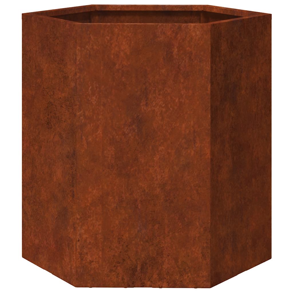 vidaXL Donice ogrodowe 2 szt sześciokątna 46x40x45 cm stal nierdzewna