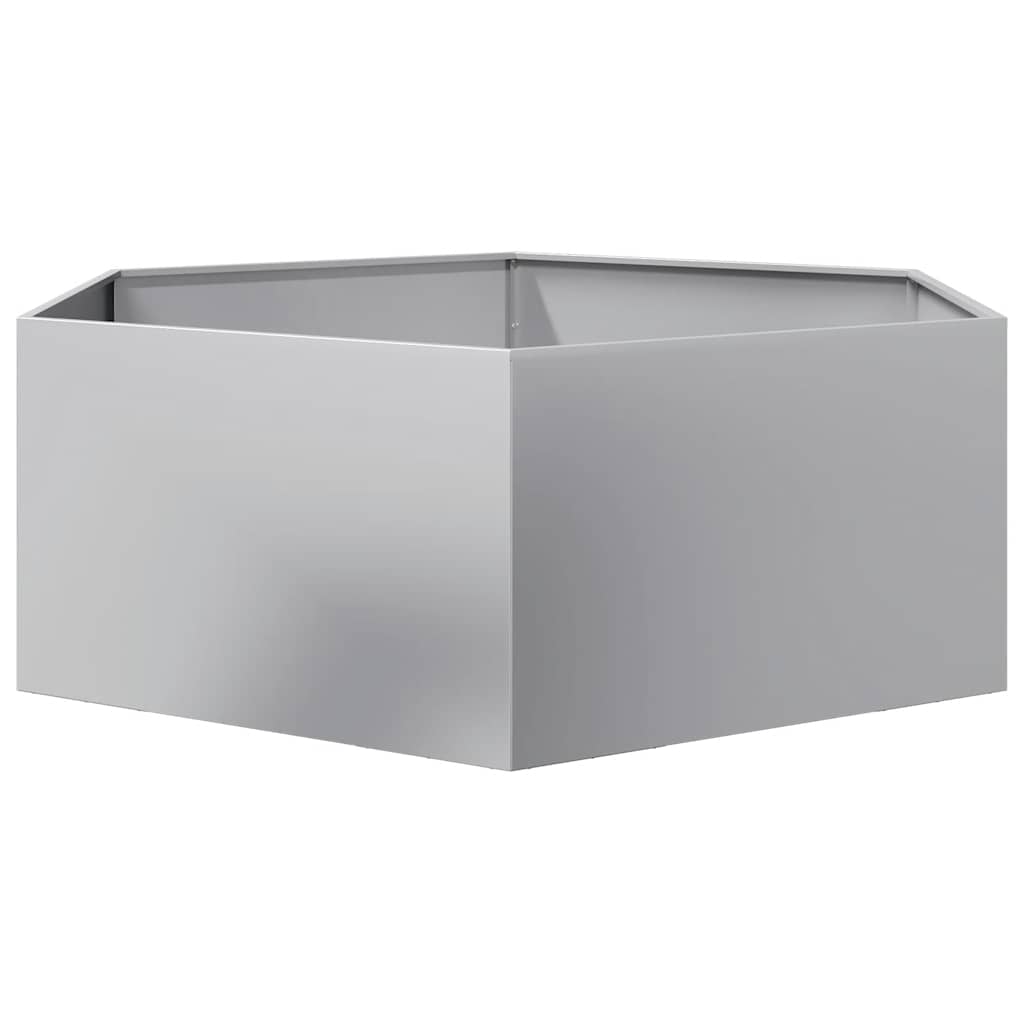vidaXL Donica ogrodowa, sześciokątna, 138x120x45cm, stal galwanizowana