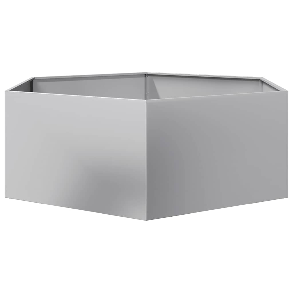 vidaXL Donica ogrodowa, sześciokątna, 138x120x45cm, stal galwanizowana