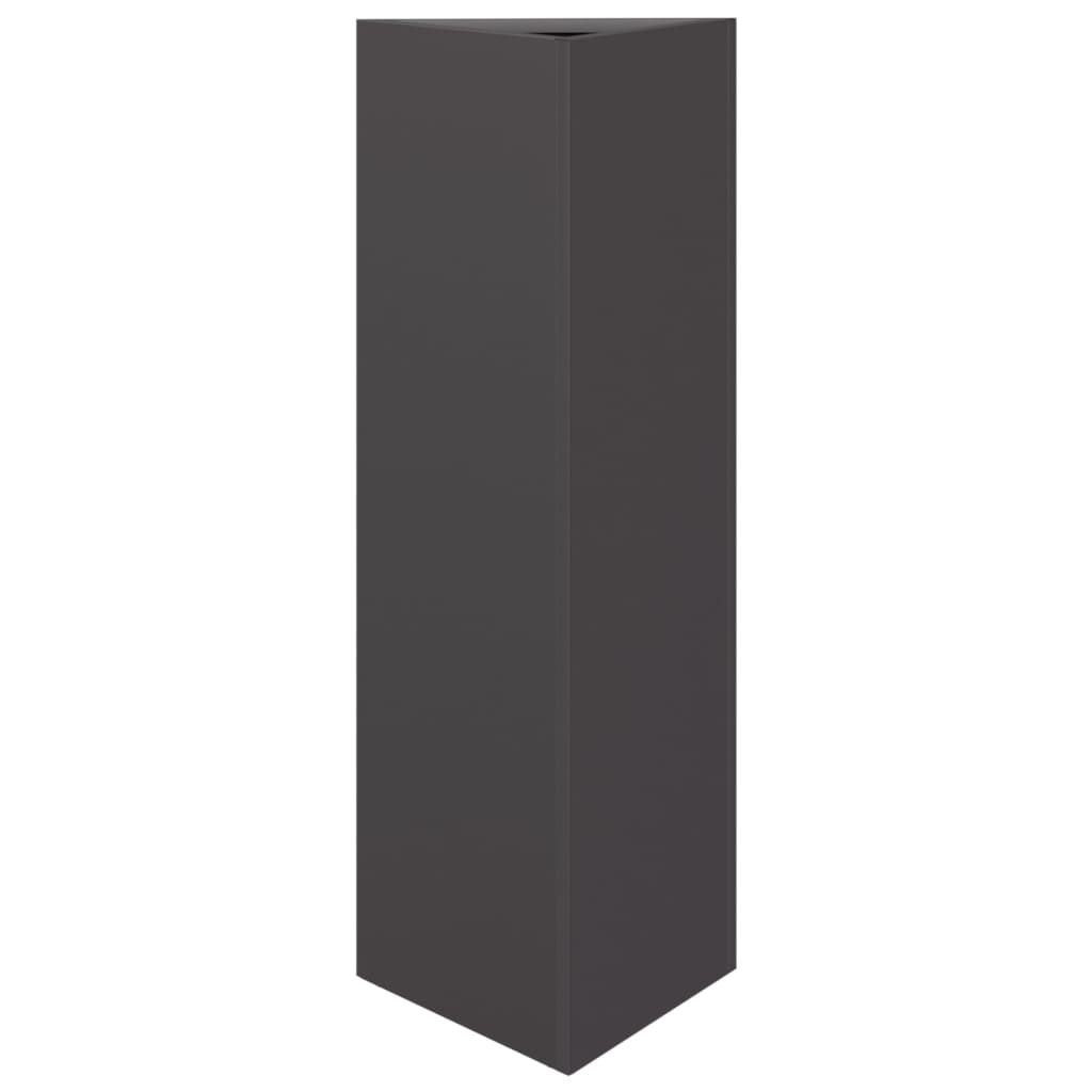 vidaXL Donice ogrodowe, 2 szt., czarne, trójkątne, 30x26x75 cm, stal