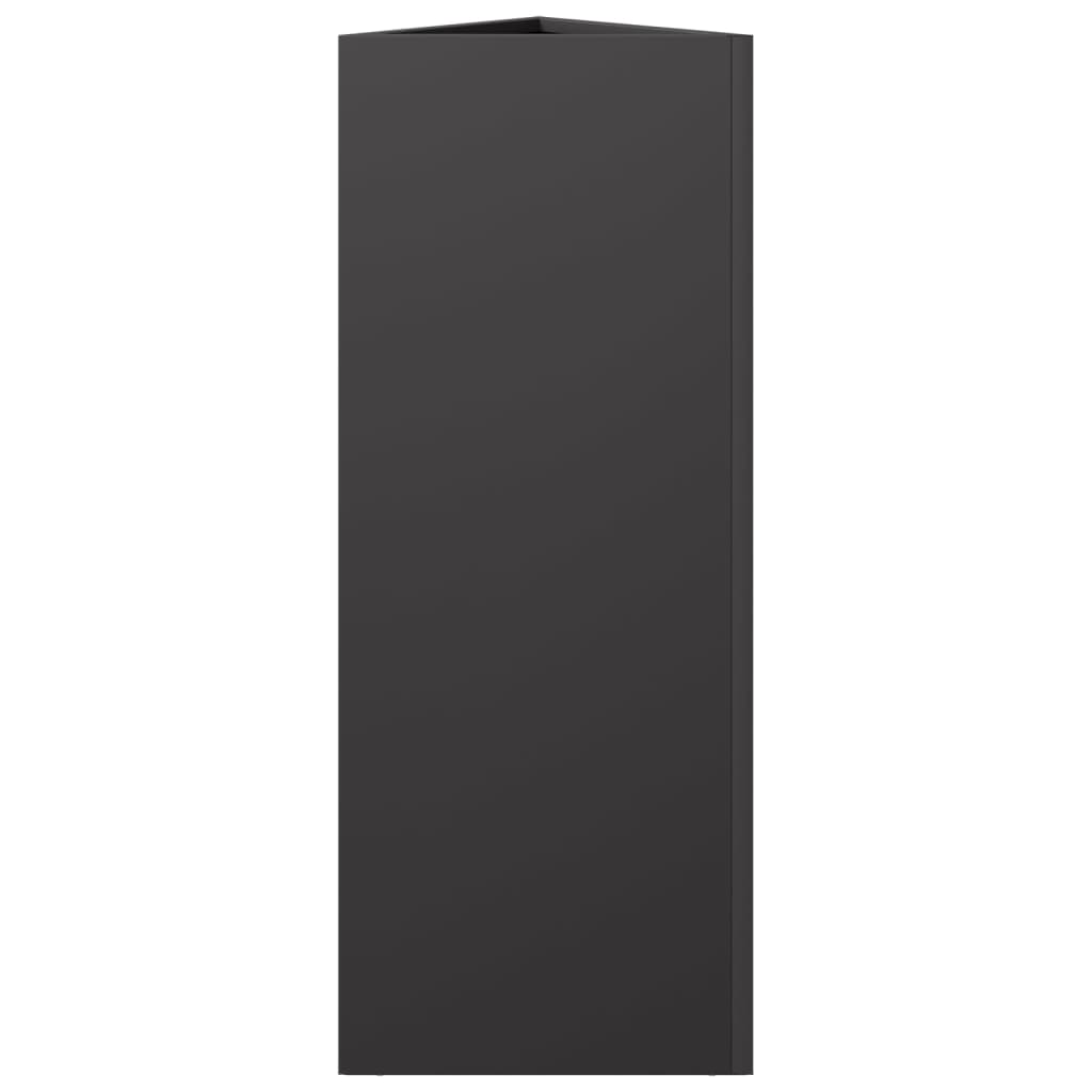 vidaXL Donice ogrodowe, 2 szt., czarne, trójkątne, 30x26x75 cm, stal