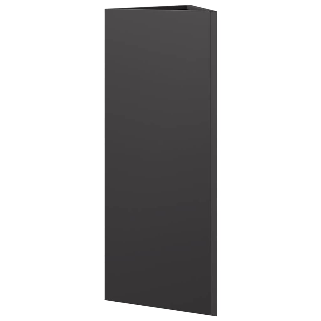 vidaXL Donice ogrodowe, 2 szt., czarne, trójkątne, 30x26x75 cm, stal