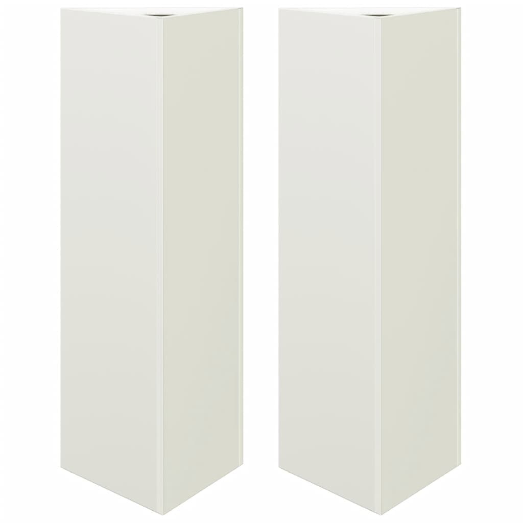 vidaXL Donice ogrodowe, 2 szt., białe, trójkątne, 30x26x75 cm, stal