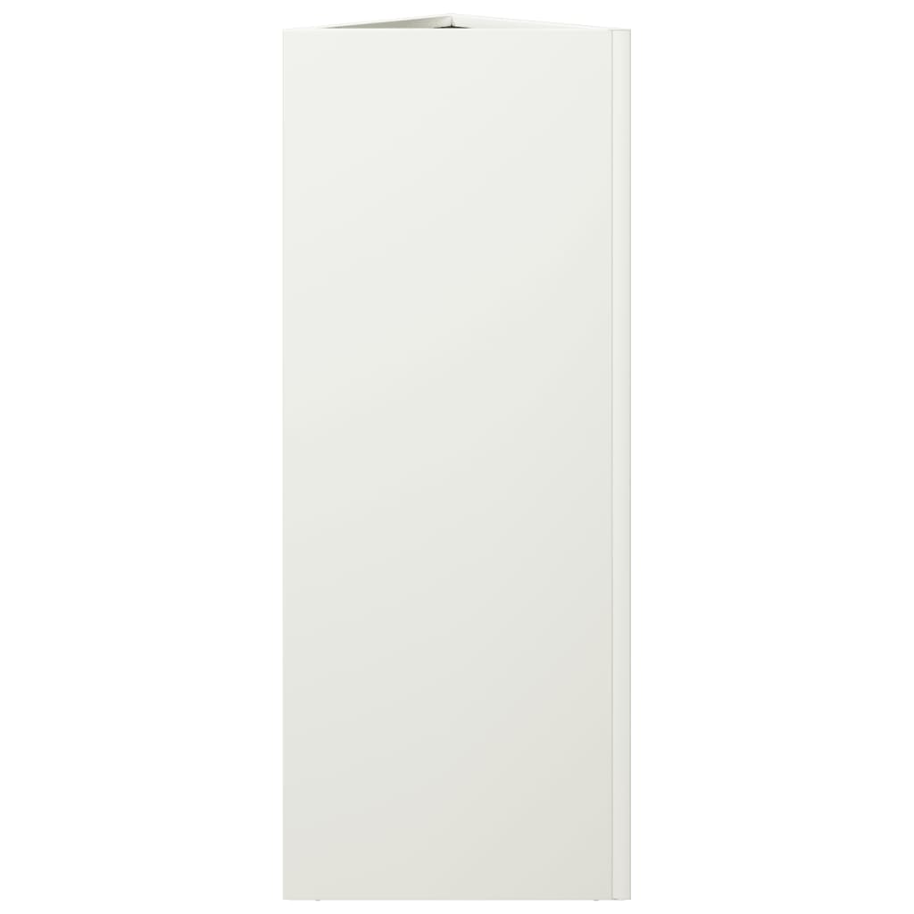 vidaXL Donice ogrodowe, 2 szt., białe, trójkątne, 30x26x75 cm, stal