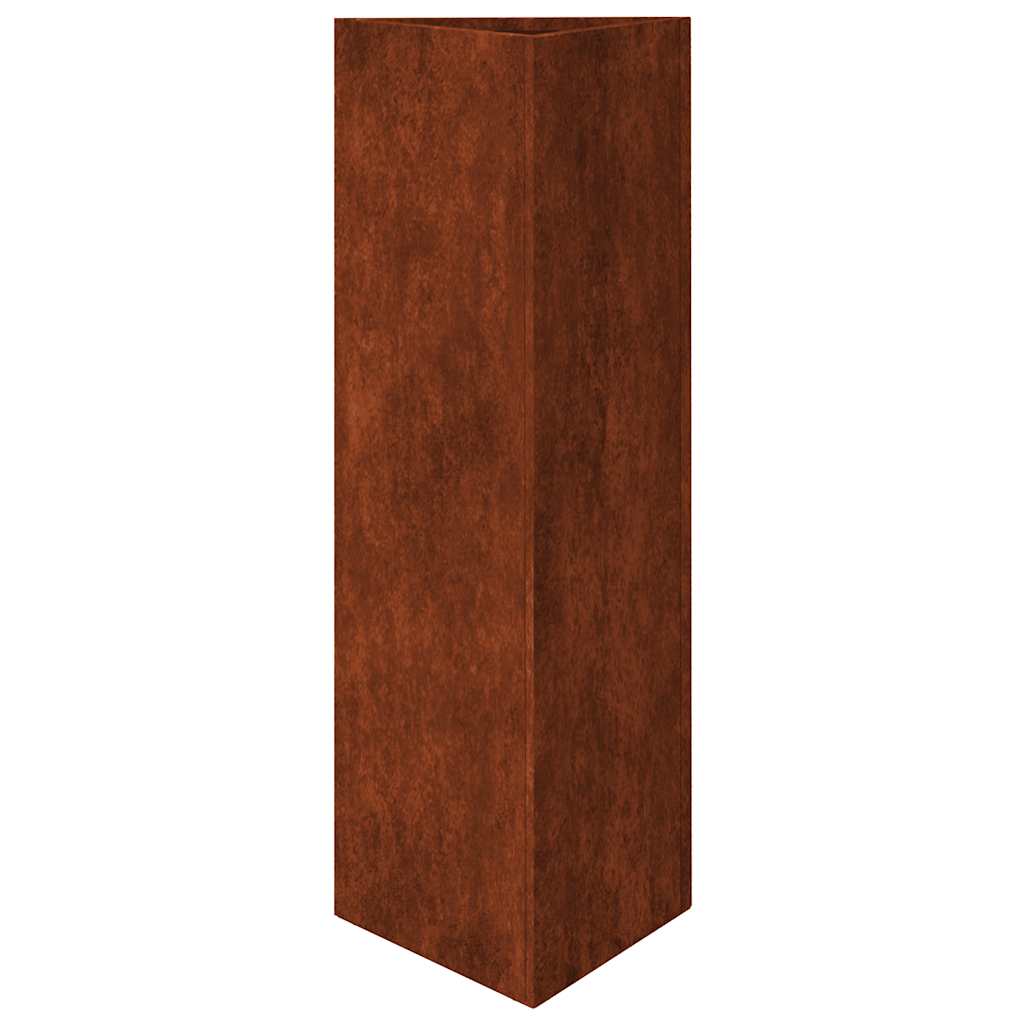 vidaXL Doniczki ogrodowe 2 szt. trójkątne 30x26x75 cm stal kortenowska