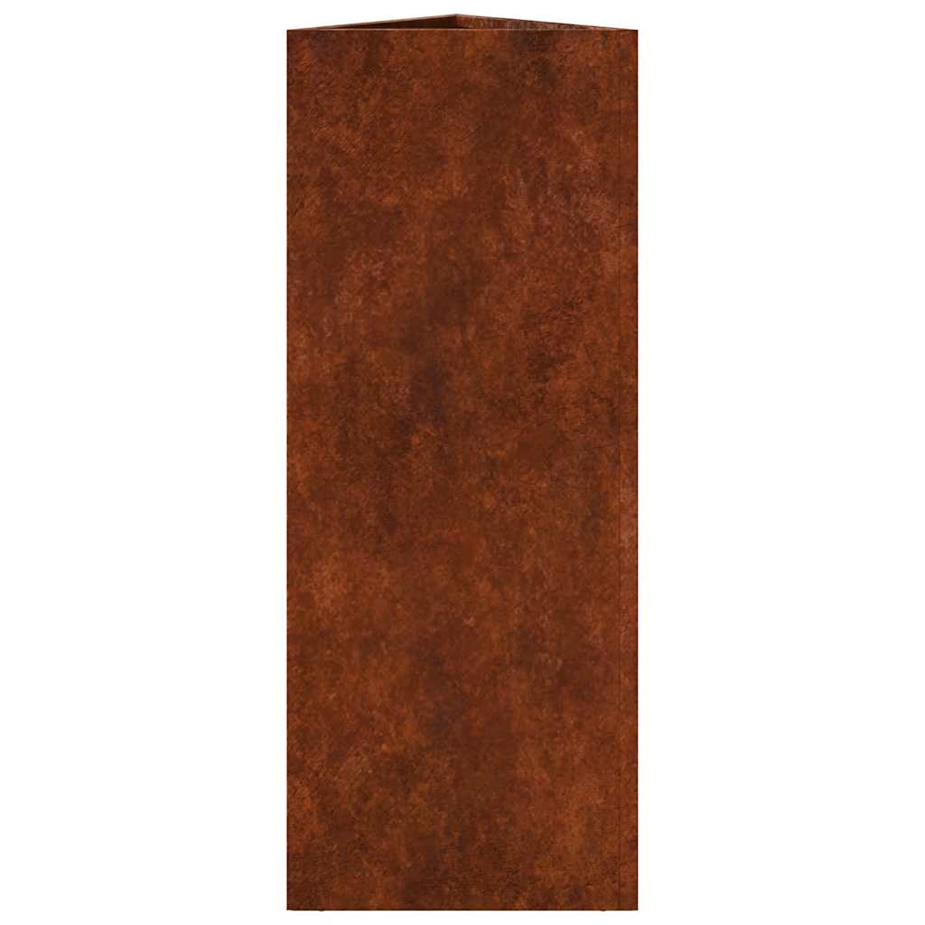 vidaXL Doniczki ogrodowe 2 szt. trójkątne 30x26x75 cm stal kortenowska