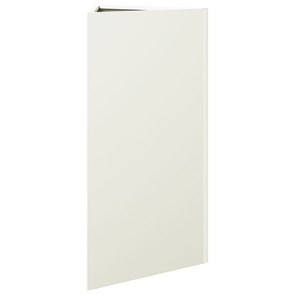 vidaXL Donice ogrodowe, 2 szt., białe, trójkątne, 40x34,5x75 cm, stal