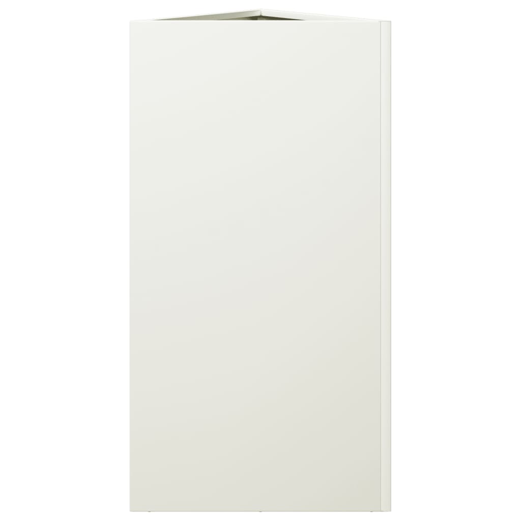 vidaXL Donice ogrodowe, 2 szt., białe, trójkątne, 40x34,5x75 cm, stal