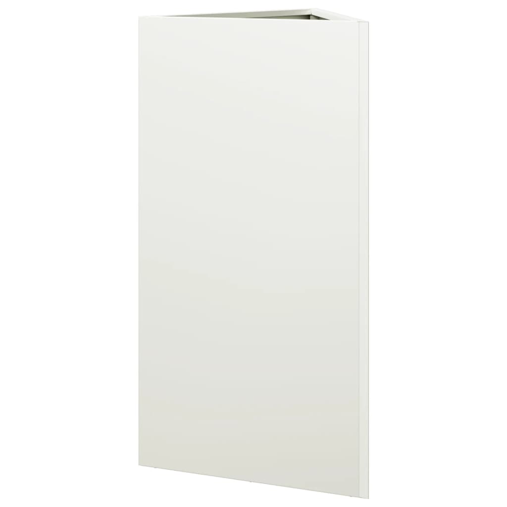 vidaXL Donice ogrodowe, 2 szt., białe, trójkątne, 40x34,5x75 cm, stal