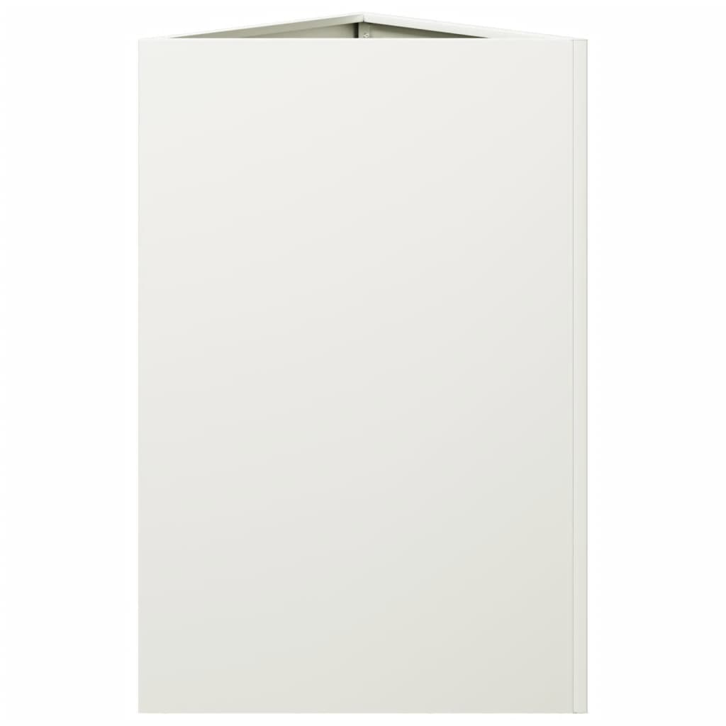 vidaXL Donice ogrodowe, 2 szt., białe, trójkątne, 50x43x75 cm, stal