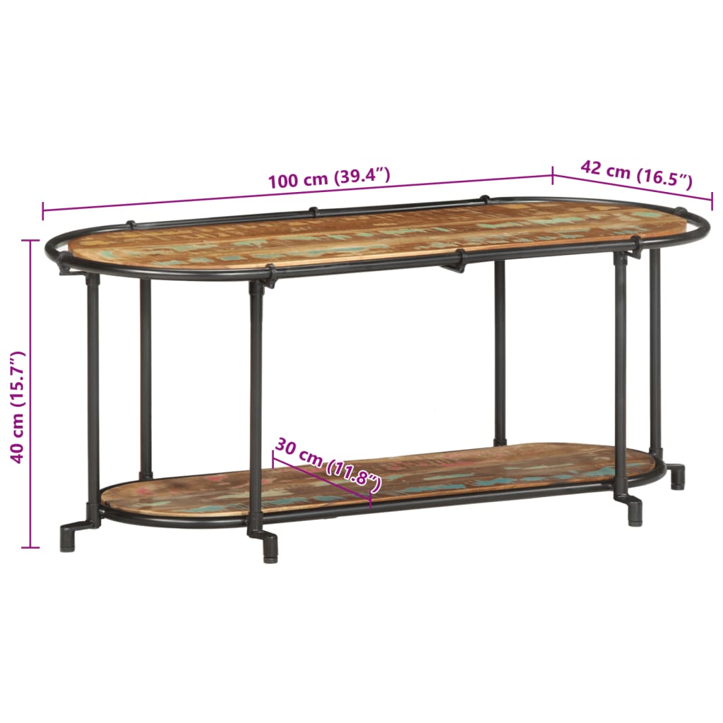 vidaXL Szafka pod telewizor, 100x42x40 cm, lite drewno z odzysku