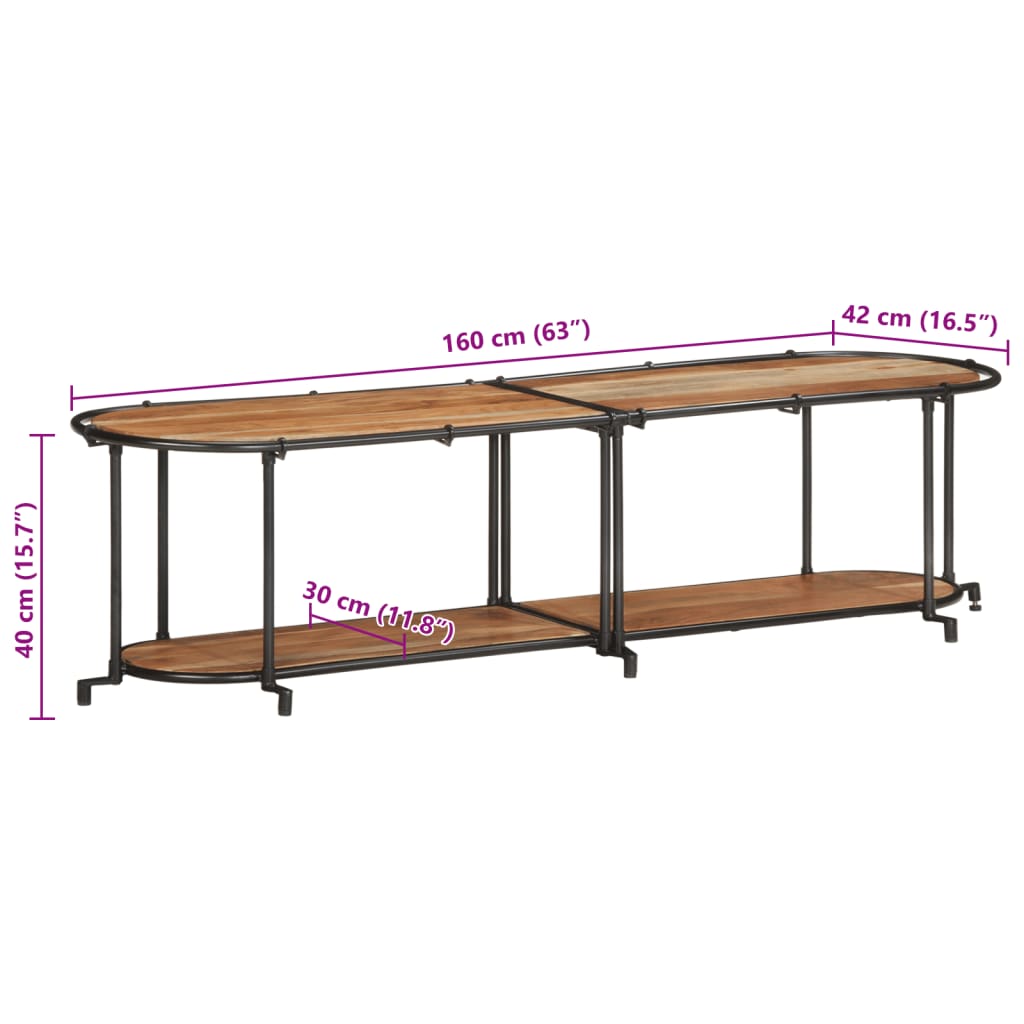 vidaXL Szafka pod telewizor, 160x42x40 cm, lite drewno akacjowe