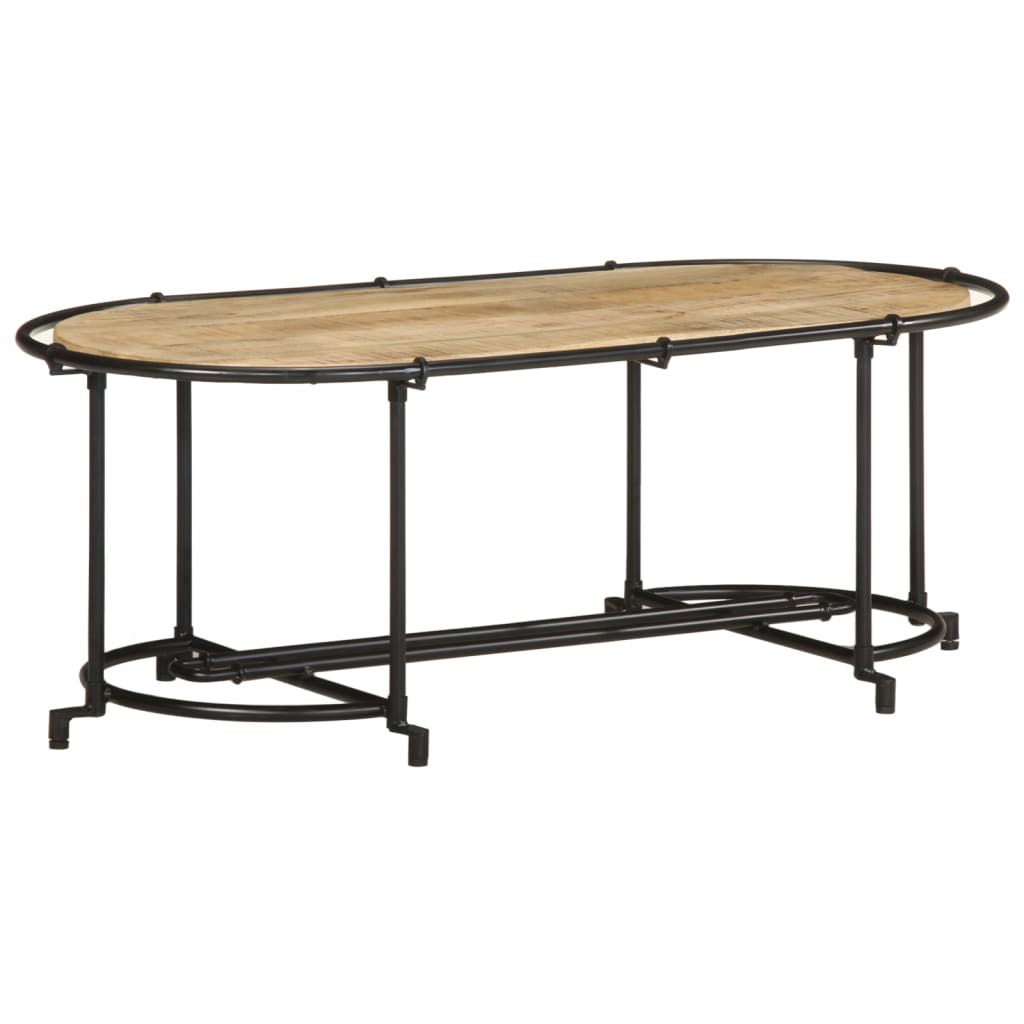 vidaXL Stolik kawowy, 110x55x40 cm, lite surowe drewno mango