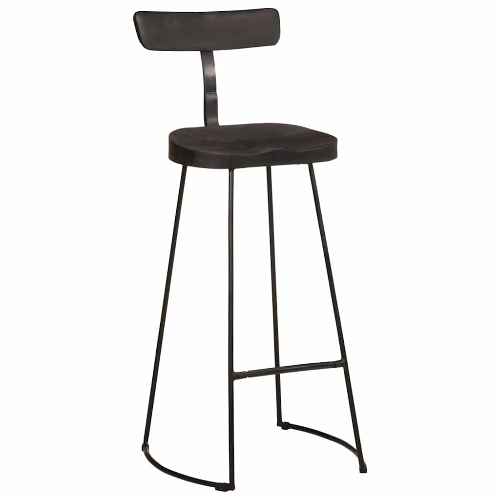 vidaXL Hokery barowe 2 szt. Czarny 49x43x103 cm Drewno lite Mango