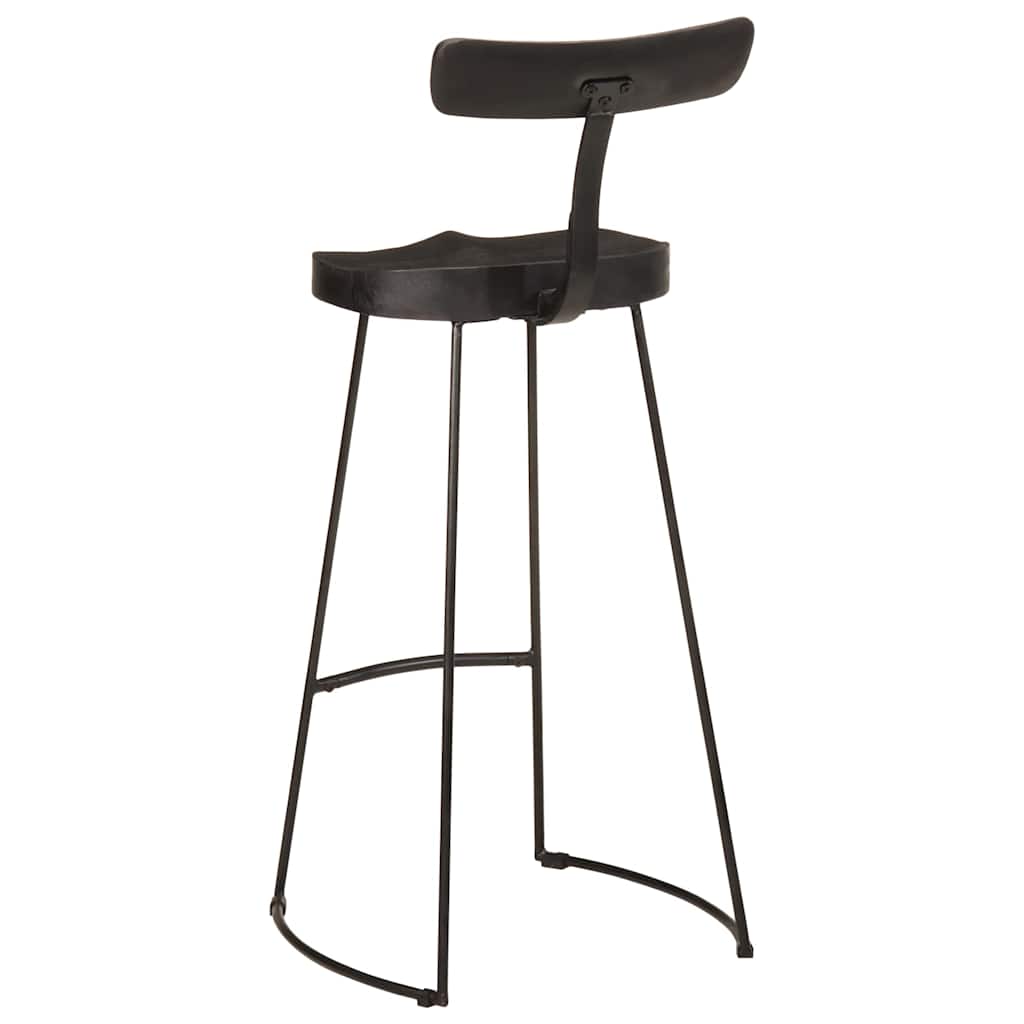 vidaXL Hokery barowe 2 szt. Czarny 49x43x103 cm Drewno lite Mango