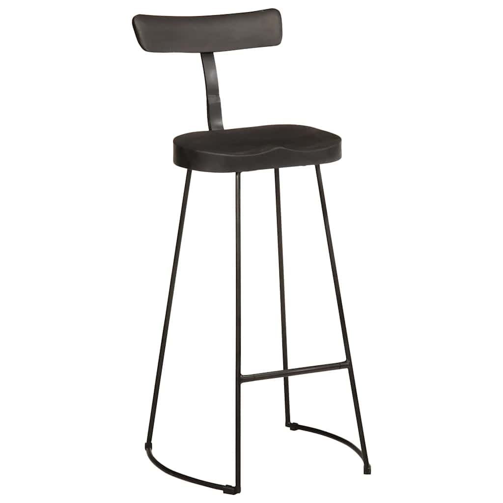 vidaXL Hokery barowe 2 szt. Czarny 49x43x103 cm Drewno lite Mango