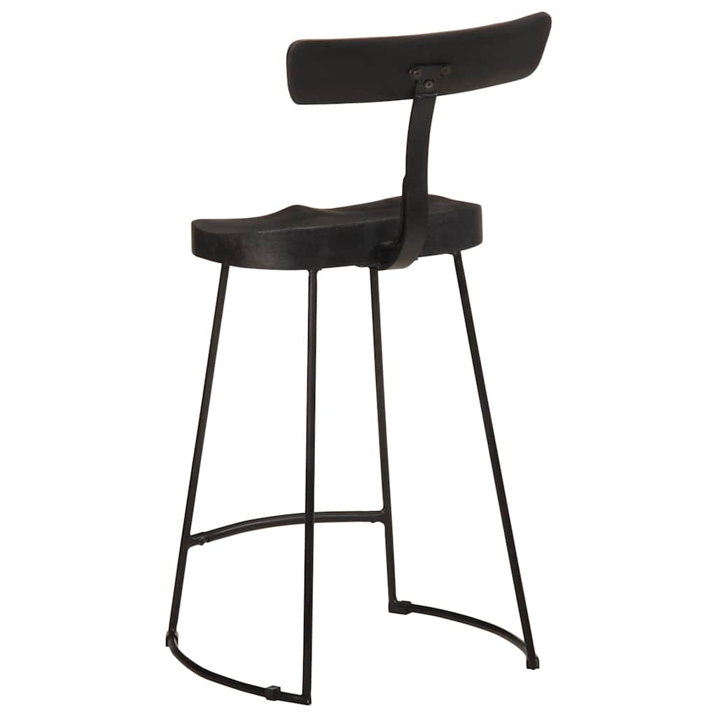 vidaXL Hokery barowe 2 szt. Czarny 49x43x88 cm Drewno lite Mango