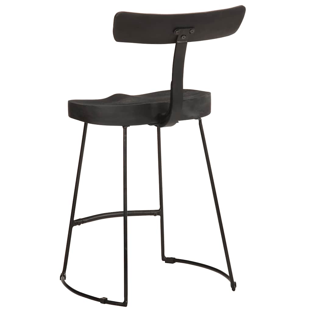 vidaXL Hokery barowe 2 szt. Czarny 49x43x79 cm Drewno lite Mango