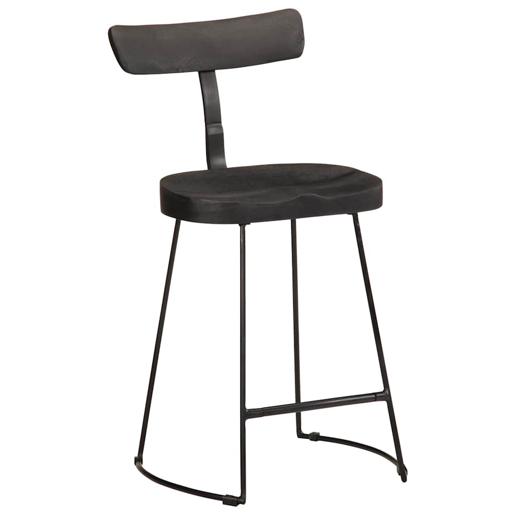 vidaXL Hokery barowe 2 szt. Czarny 49x43x79 cm Drewno lite Mango