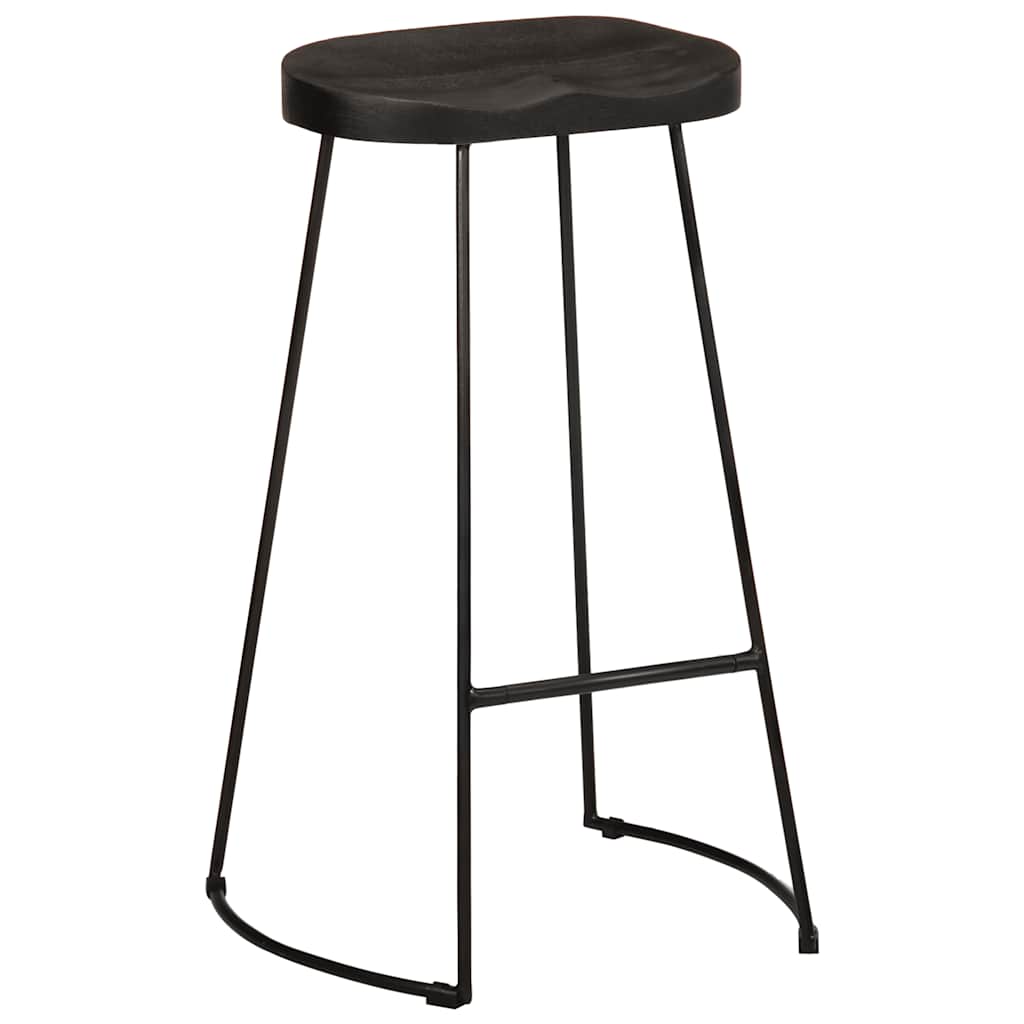 vidaXL Hokery barowe 2 szt. Czarny 45x40x78 cm Drewno lite Mango