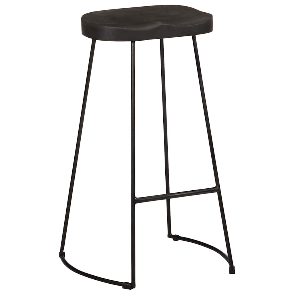vidaXL Hokery barowe 2 szt. Czarny 45x40x78 cm Drewno lite Mango