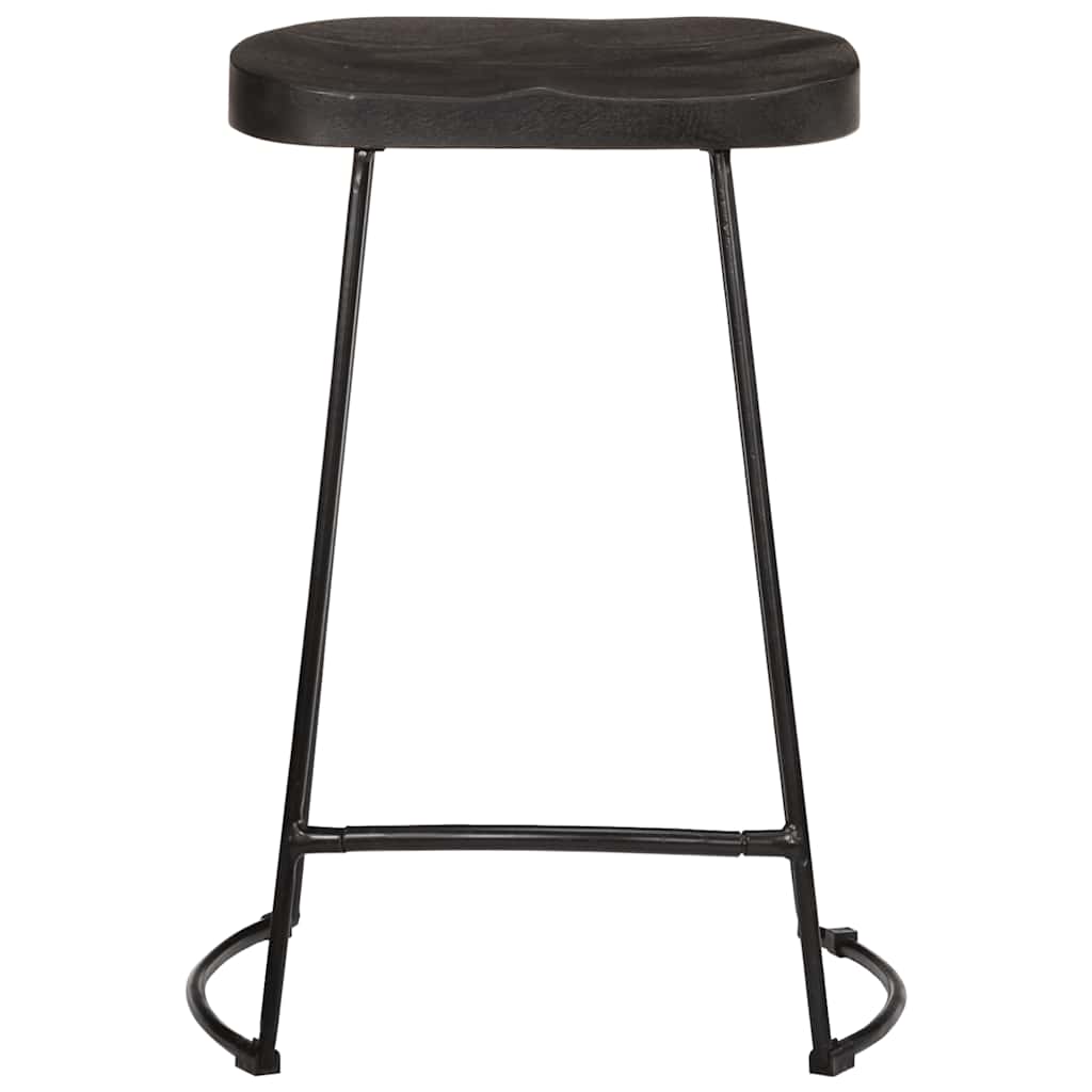 vidaXL Hokery barowe 2 szt. Czarny 45x40x62 cm Drewno lite Mango