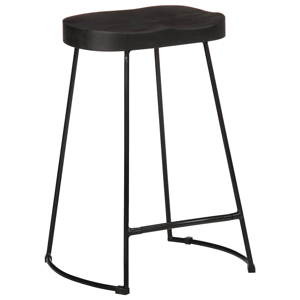 vidaXL Hokery barowe 2 szt. Czarny 45x40x62 cm Drewno lite Mango