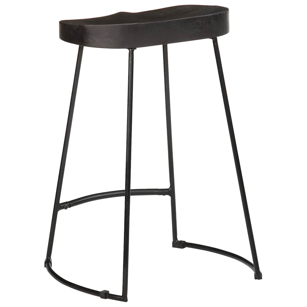 vidaXL Hokery barowe 2 szt. Czarny 45x40x62 cm Drewno lite Mango