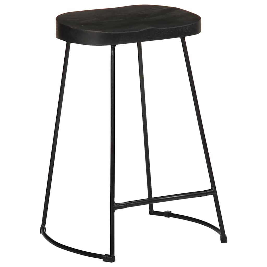 vidaXL Hokery barowe 2 szt. Czarny 45x40x62 cm Drewno lite Mango