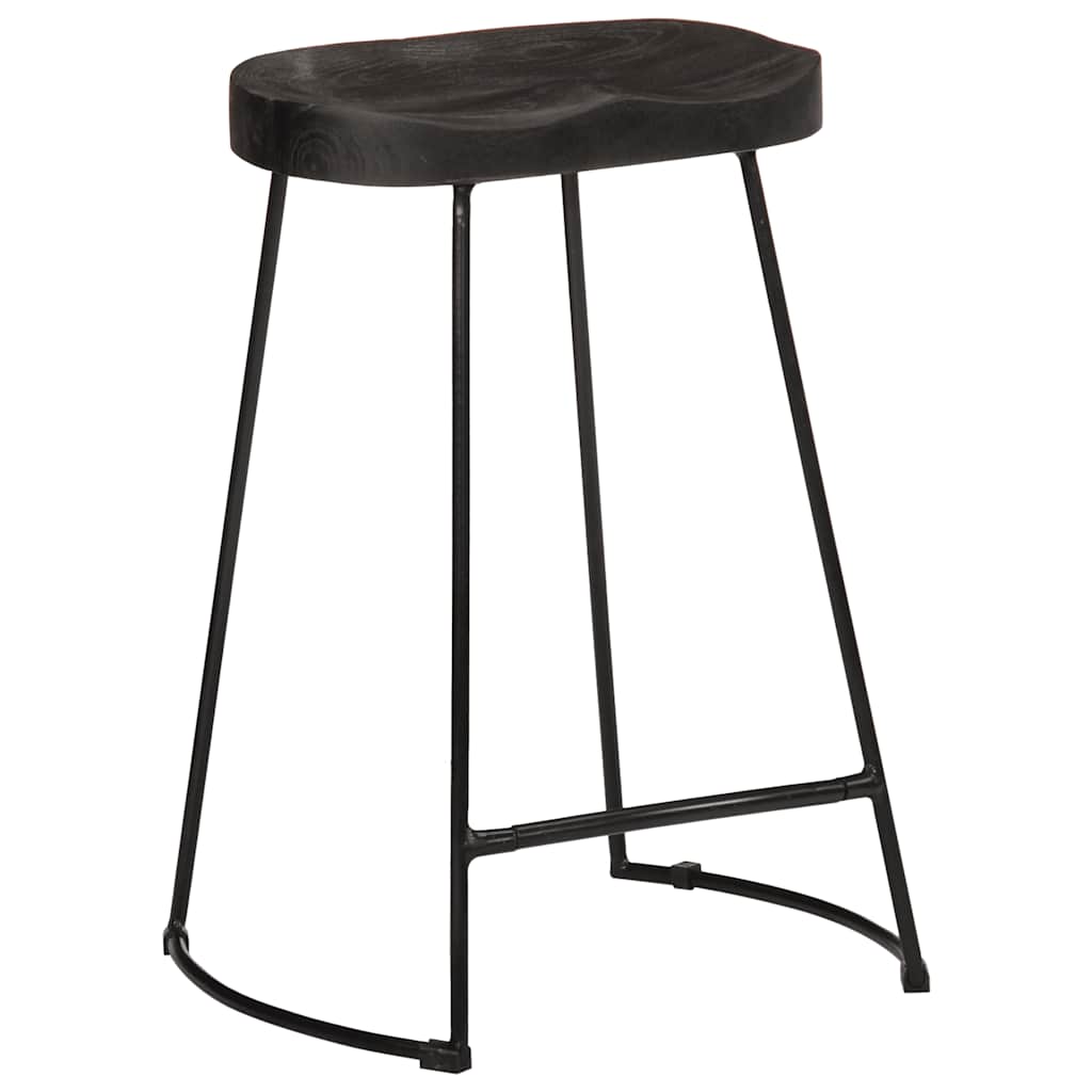 vidaXL Hokery barowe 2 szt. Czarny 45x40x62 cm Drewno lite Mango