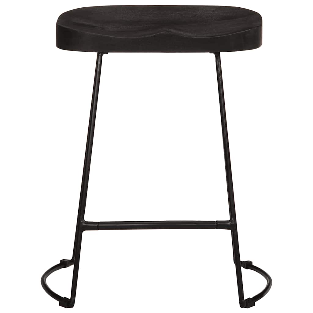 vidaXL Hokery barowe 2 szt. Czarny 46x38x52 cm Drewno lite Mango