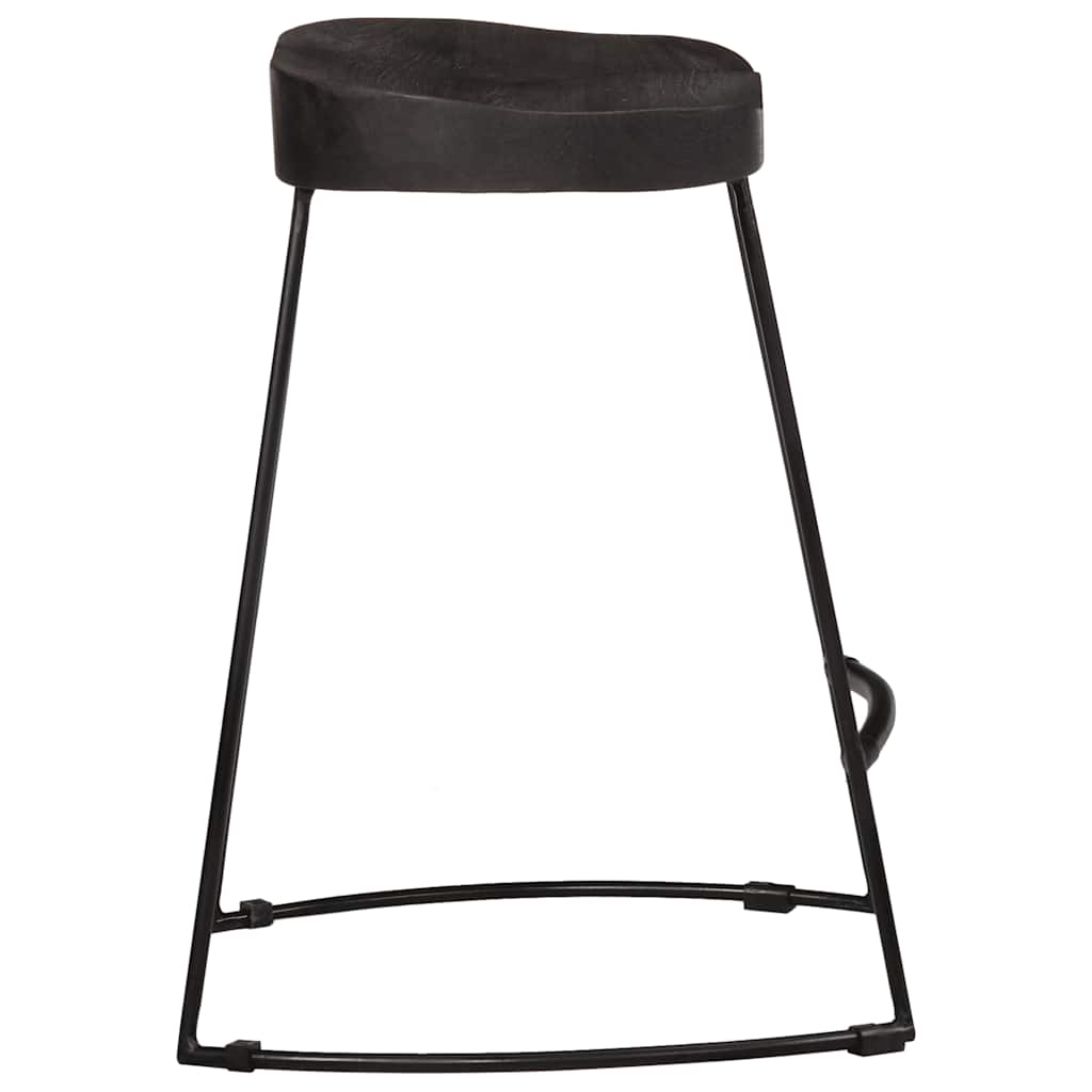 vidaXL Hokery barowe 2 szt. Czarny 46x38x52 cm Drewno lite Mango
