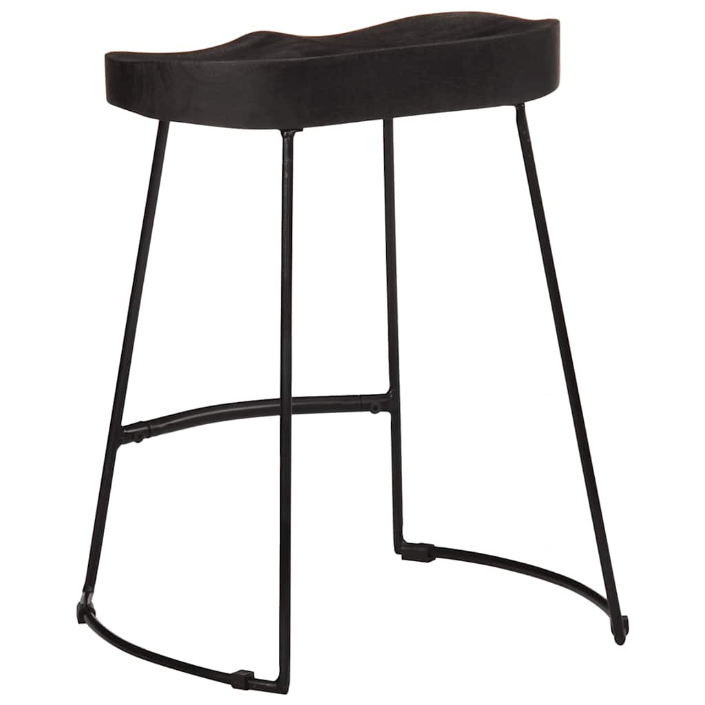 vidaXL Hokery barowe 2 szt. Czarny 46x38x52 cm Drewno lite Mango