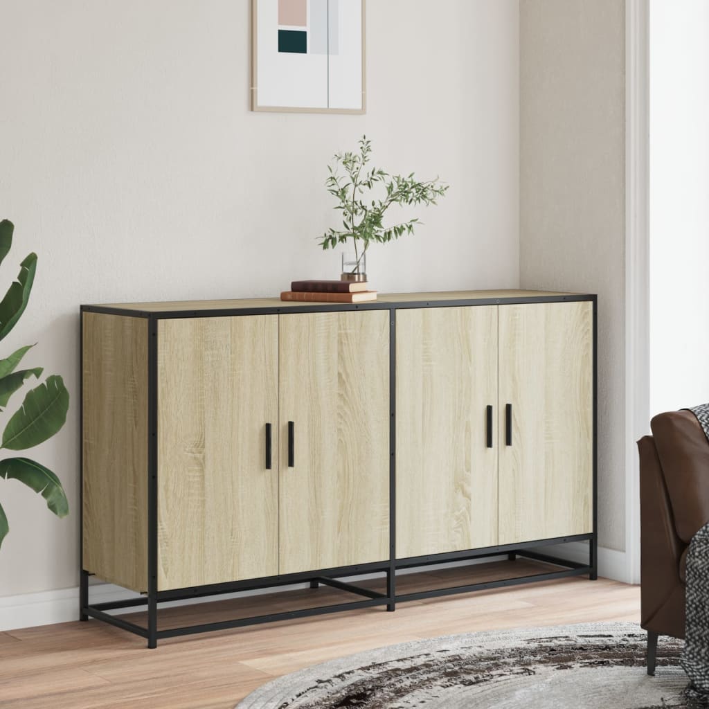 vidaXL Szafka, dąb sonoma, 134x35x76 cm, materiał drewnopochodny